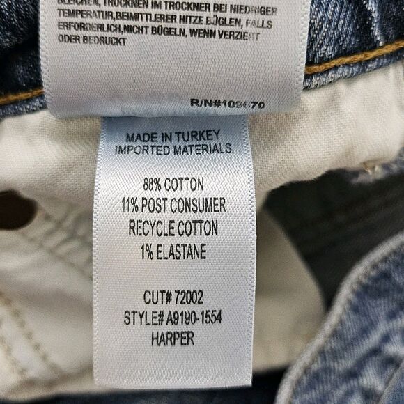 Agolde Jeans Womens 26 Blue Harper Crop Relaxed Straight Fit Moor Mid Rise Boho - Picture 4 of 9